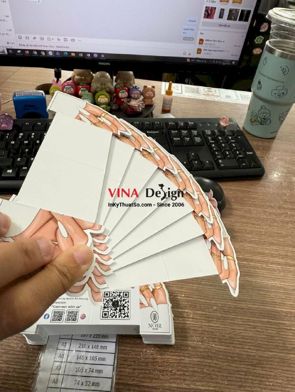 In tờ rơi quảng cáo kẹp lên kính xe hơi, tờ rơi tag gấp chủ đề Nail Spa, hàng gửi đi Mỹ - INKTS3777