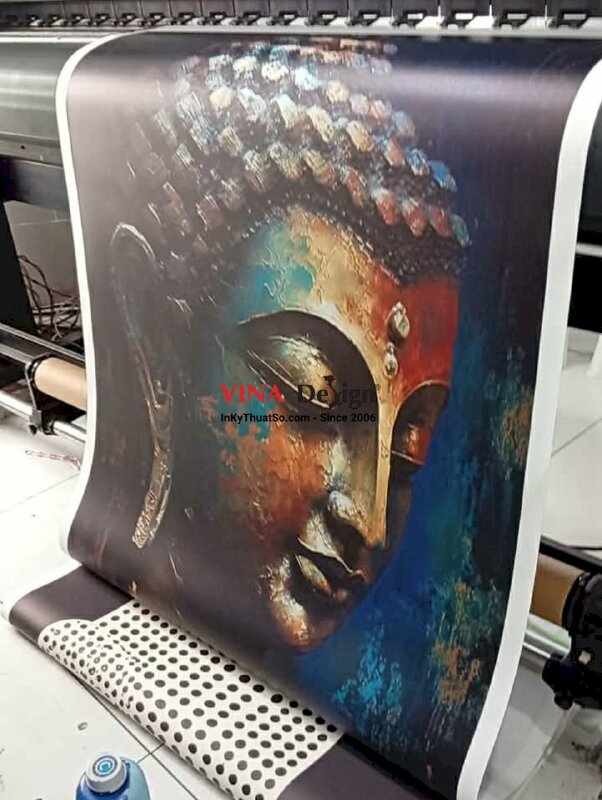 In tranh Diện Phật Thích Ca phong cách sơn dầu in Canvas mực dầu bóng - INKTS3381