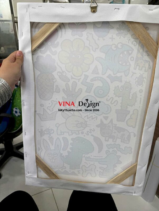 In tranh Doodle Art, in vải Canvas mực dầu bóng, đóng khung không viền - INKTS3714