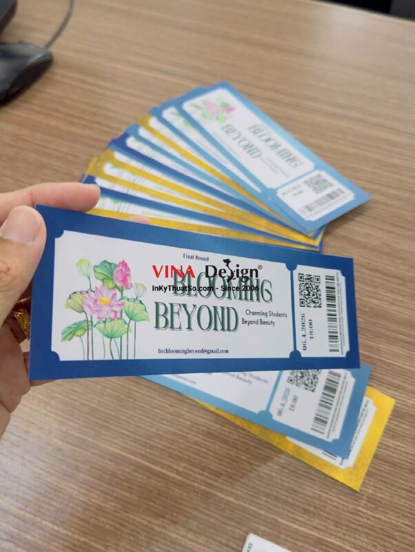 In vé vào cổng, vé check-in sự kiện cuộc thi sắc đẹp sinh viên, có nhận in test mẫu - INKTS3728