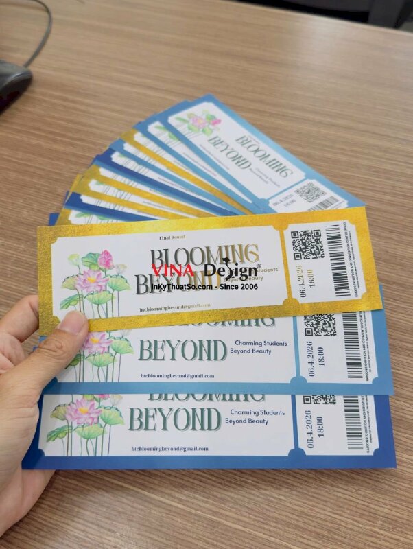 In vé vào cổng, vé check-in sự kiện cuộc thi sắc đẹp sinh viên, có nhận in test mẫu - INKTS3728
