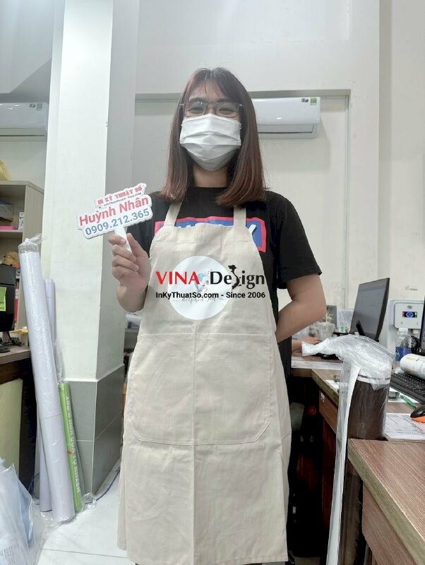 Tạp dề in logo, in áo Decal PU chuyển nhiệt lấy liền, cắt bế hoàn chỉnh kèm Decal định hình - INKTS775
