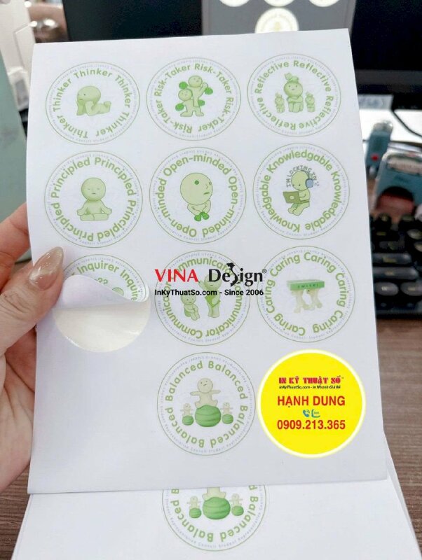 Tem dán quà tặng Khách hàng, tem tròn decal sữa bế từng tem nhỏ, giao tờ A5 - INKTS3733