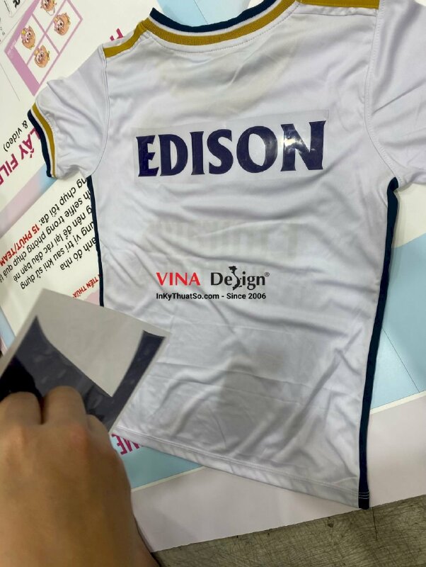 In áo đá banh lấy liền Decal PU ép nhiệt - INKTS372