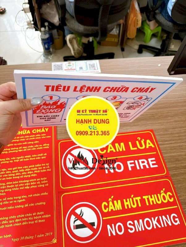 In bảng formex Tiêu lệnh PCCC, Cấm bán thuốc lá, rượu bia cho cửa hàng Tạp Hóa - INKTS3783