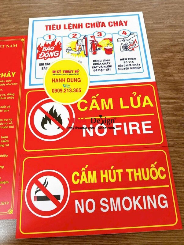In bảng formex Tiêu lệnh PCCC, Cấm bán thuốc lá, rượu bia cho cửa hàng Tạp Hóa - INKTS3783