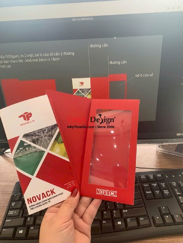 In bao thư cửa sổ kính đựng tờ brochure công ty sơn công nghiệp - INKTS3785