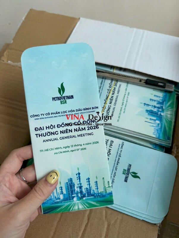 In bao thư đựng thiệp mời (style bao lì xì) sự kiện Đại hội đồng cổ đông thường niên công ty lọc hóa dầu - INKTS3789