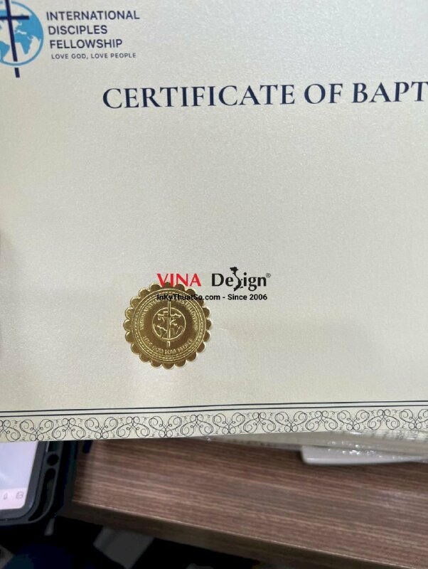 In giấy chứng nhận rửa tội, in Certificate of Baptism - INKTS878
