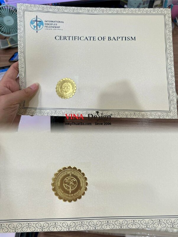 In giấy chứng nhận rửa tội, in Certificate of Baptism - INKTS878