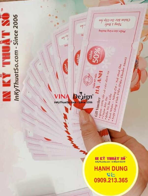 In gift voucher giảm giá Spa, in voucher giảm 50% tất cả các dịch vụ Spa massage - INKTS1125