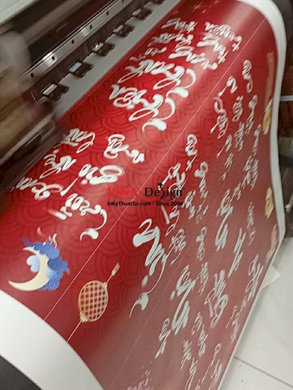 In liễn thư pháp Khai trương, vải Silk mực dầu bóng, nẹp gỗ 2 đầu - INKTS3784