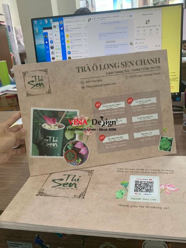 In menu cầm tay quán trà chanh - INKTS362
