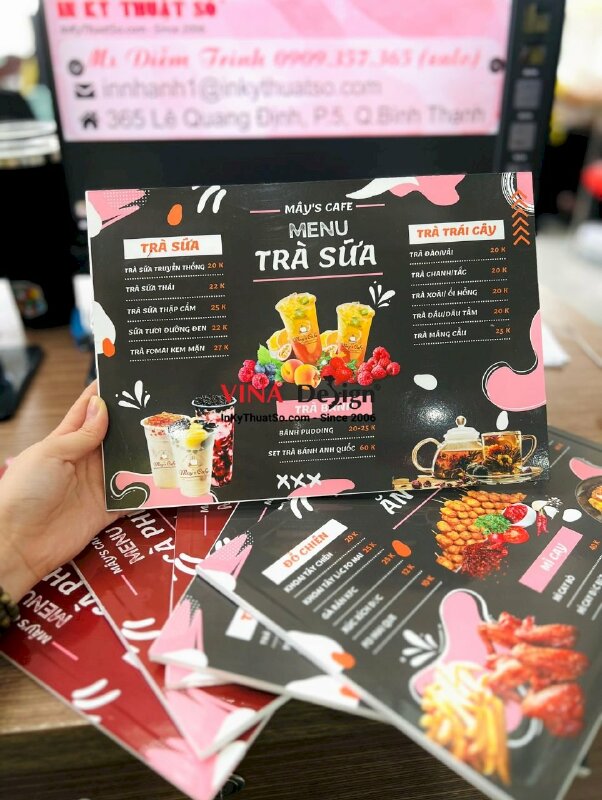 In menu formax dán gói quán trà sữa, ăn vặt - INKTS377