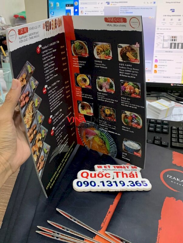 In menu nhà hàng Nhật Bản, làm thực đơn nhà hàng - INKTS870