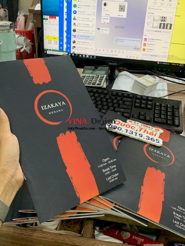In menu nhà hàng Nhật Bản, làm thực đơn nhà hàng - INKTS870