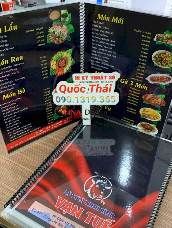 In menu quán dê tươi, menu lò xo ép plastic - INKTS798