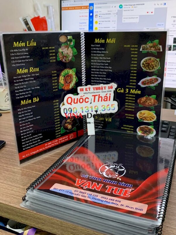 In menu quán dê tươi, menu lò xo ép plastic - INKTS798