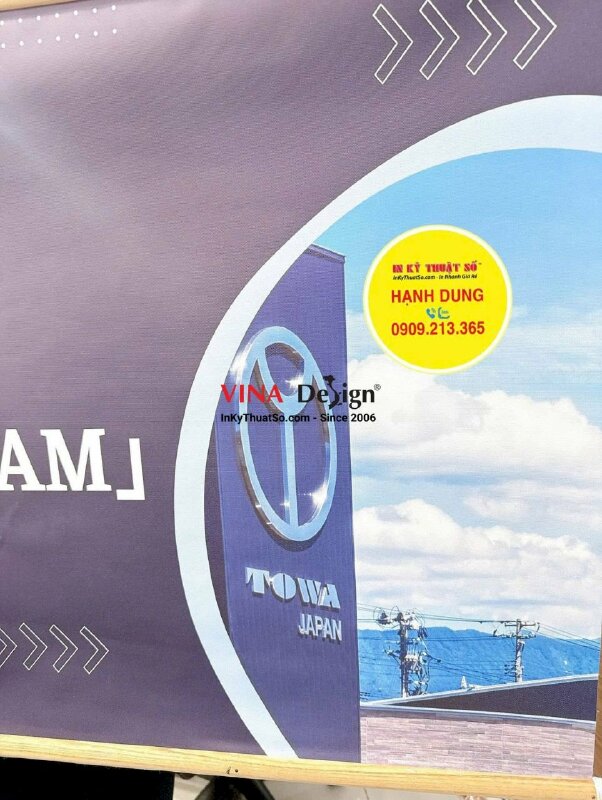 In poster banner Canvas mực dầu mờ, nẹp gỗ 2 đầu treo văn phòng công ty - INKTS3793