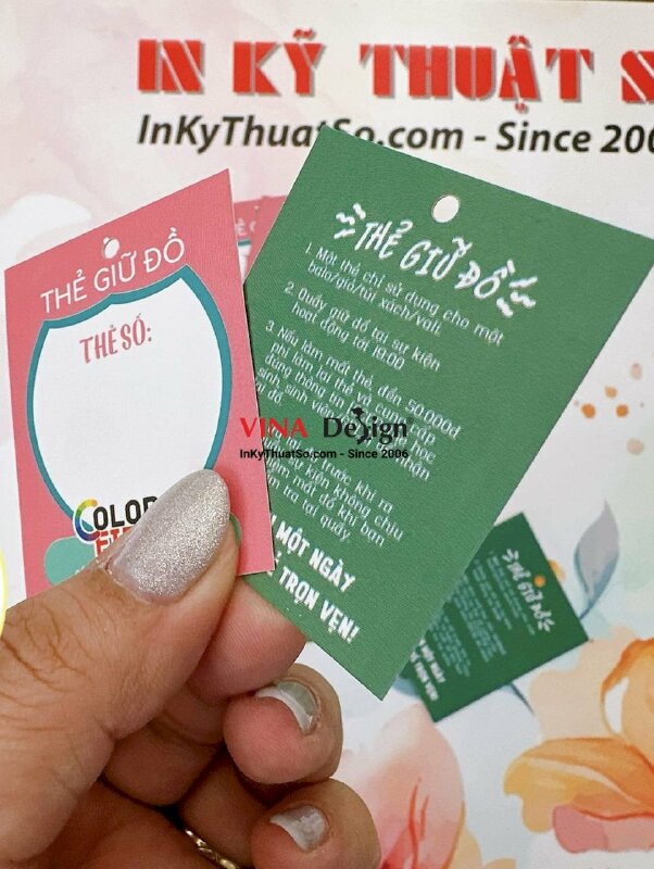 In tag giấy làm thẻ giữ đồ hội chợ Festival lễ hội màu sắc - INKTS1355