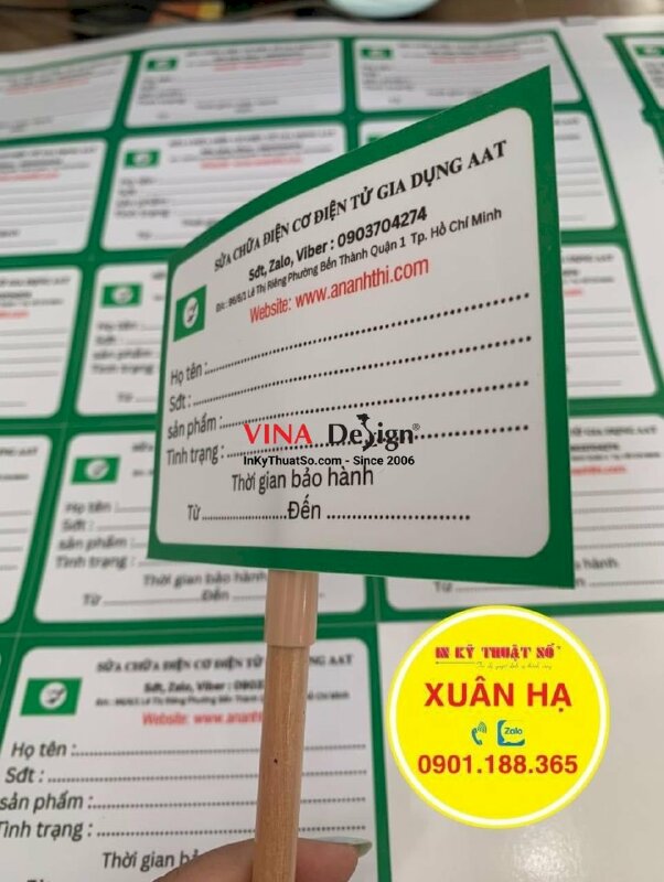 In tem dán bảo hành, tem decal sữa cán mờ, bế từng tem - INKTS1201