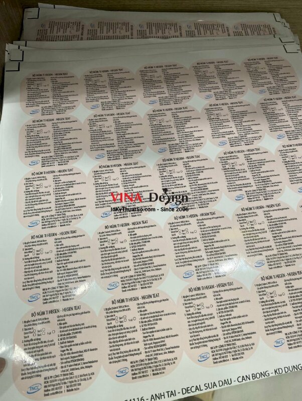 In tem decal sữa, mực dầu, cán bóng, bế thành phẩm - INKTS302