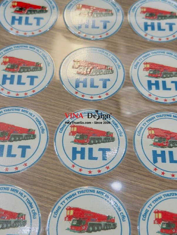 In tem DTF UV logo công ty cho thuê xe cẩu, sửa chữa máy móc thiết bị công trình  - INKTS3780