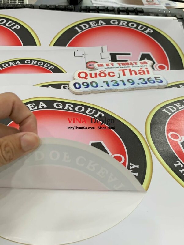 In tem logo công ty dán máy móc tham dự sự kiện, hội chợ, triển lãm - INKTS967