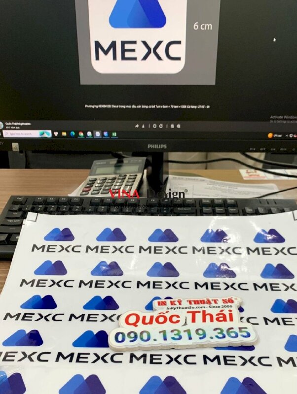 In tem nhãn decal trong logo công ty, tem decal 7x6cm - INKTS1069