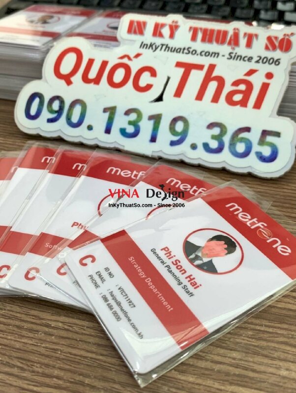 In thẻ nhân viên công ty nhà mạng viễn thông, hàng gửi từ TPHCM đi Campuchia - INKTS1011