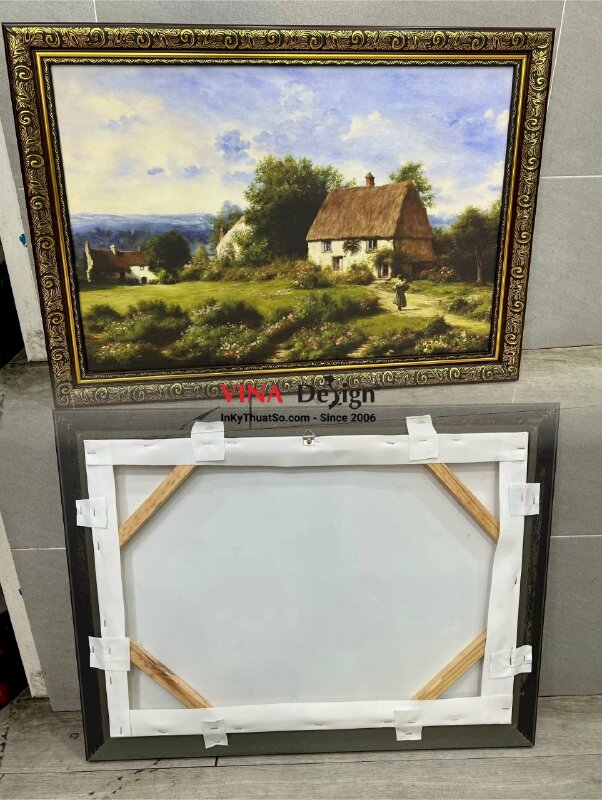 In tranh treo tường canvas khổ lớn đóng khung sexy, khung hoa văn - INKTS320