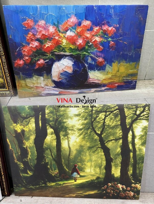In tranh treo tường canvas khổ lớn đóng khung sexy, khung hoa văn - INKTS320