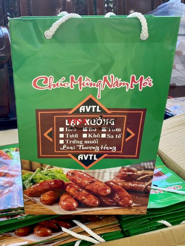 In túi giấy đựng lạp xưởng làm quà Tết - INKTS3787
