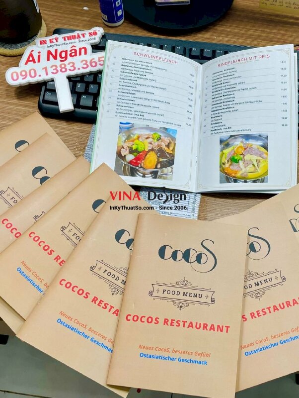 Làm menu nhà hàng châu Á tiếng Đức, hàng gửi đi Đức từ TPHCM - INKTS694