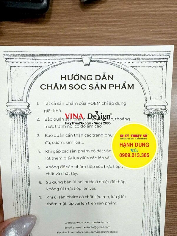 Thiết kế in ấn tờ HDSD sản phẩm quần áo cao cấp song ngữ Việt Anh - INKTS3796