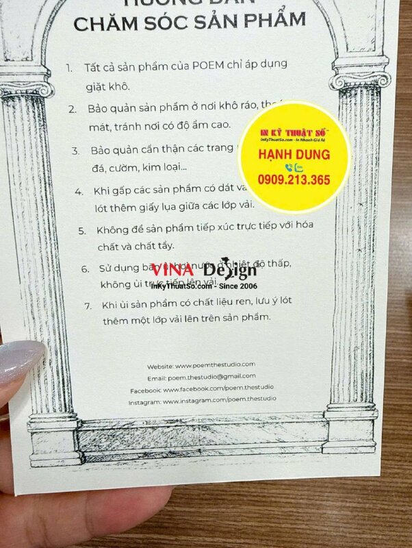 Thiết kế in ấn tờ HDSD sản phẩm quần áo cao cấp song ngữ Việt Anh - INKTS3796