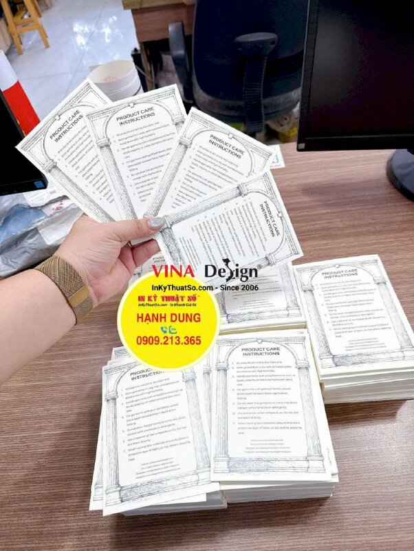 Thiết kế in ấn tờ HDSD sản phẩm quần áo cao cấp song ngữ Việt Anh - INKTS3796