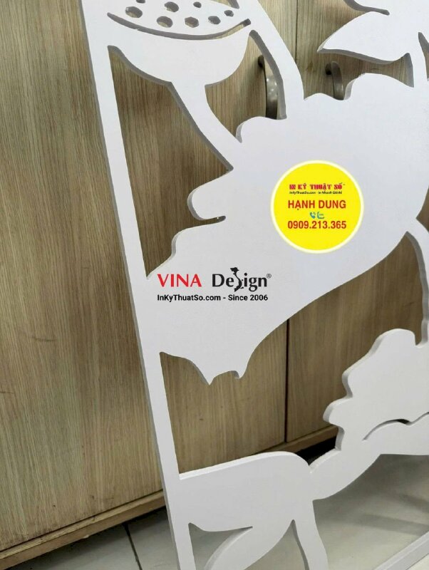 Cắt CNC formex (tấm PVC foam) dày 10li làm vách ngăn họa tiết hoa sen theo yêu cầu (KHÔNG IN) - INKTS3817