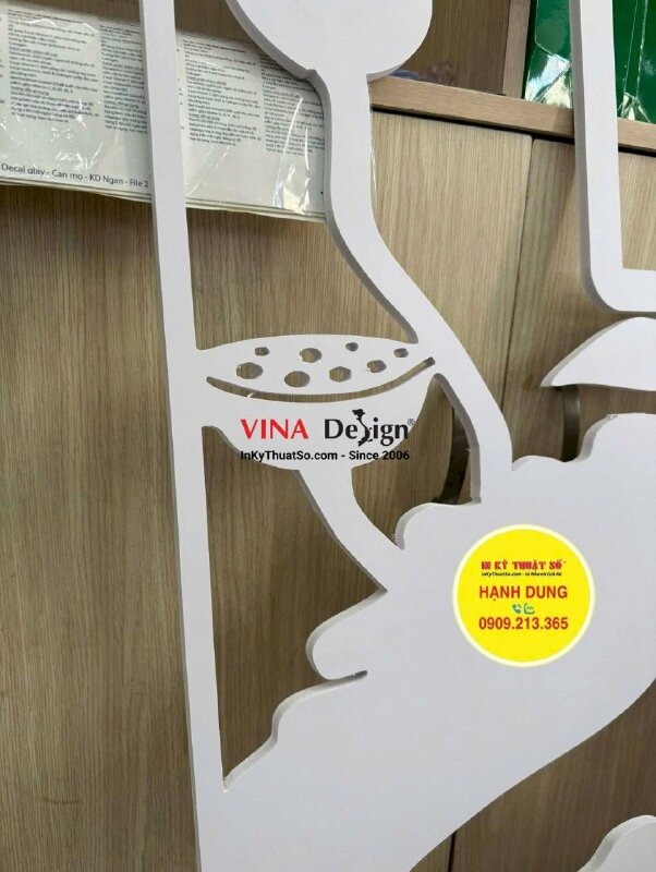 Cắt CNC formex (tấm PVC foam) dày 10li làm vách ngăn họa tiết hoa sen theo yêu cầu (KHÔNG IN) - INKTS3817