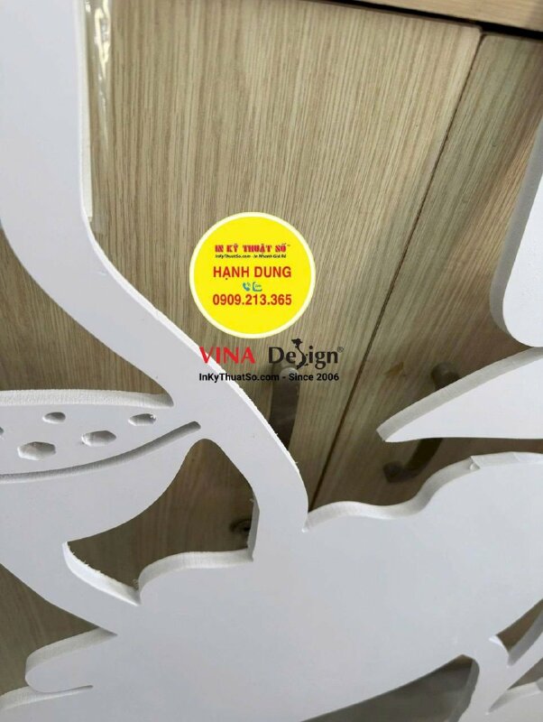 Cắt CNC formex (tấm PVC foam) dày 10li làm vách ngăn họa tiết hoa sen theo yêu cầu (KHÔNG IN) - INKTS3817