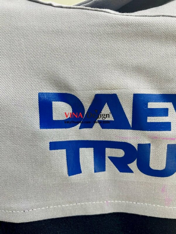 Decal in áo bảo hộ lao động logo công ty, Decal PU in chuyển nhiệt - INKTS751