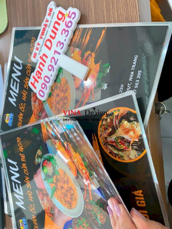 In menu quán ốc hải sản Nha Trang - gửi hàng từ TPHCM, menu gáy lò xo - INKTS538