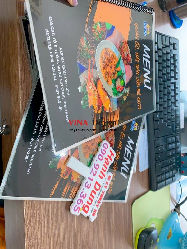 In menu quán ốc hải sản Nha Trang - gửi hàng từ TPHCM, menu gáy lò xo - INKTS538