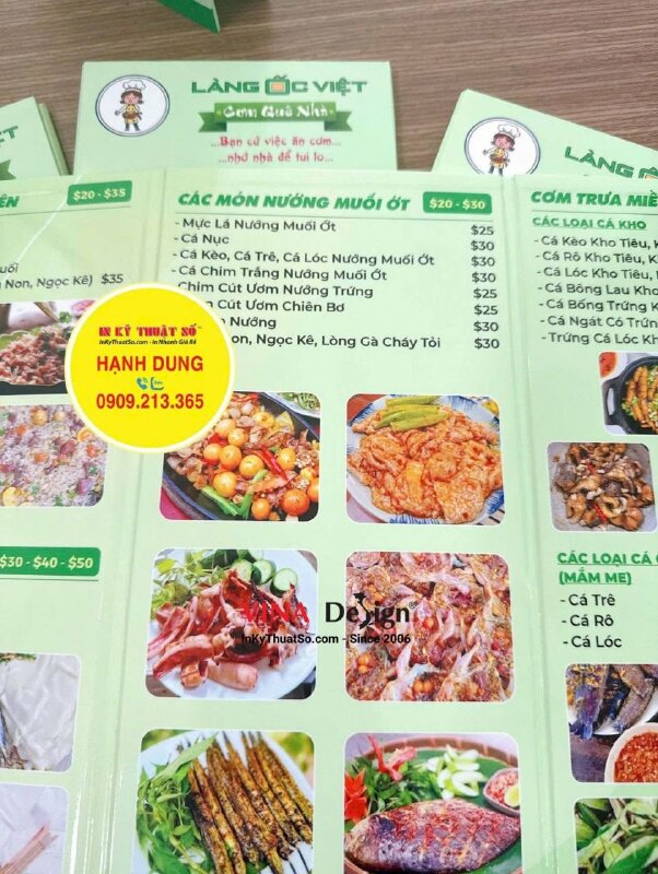 In menu quán ốc Việt, menu dán gói Formex, hàng gửi đi California Mỹ từ TPHCM - INKTS3818