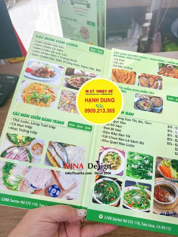 In menu quán ốc Việt, menu dán gói Formex, hàng gửi đi California Mỹ từ TPHCM - INKTS3818