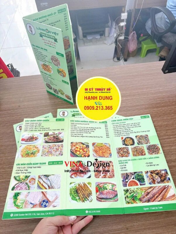 In menu quán ốc Việt, menu dán gói Formex, hàng gửi đi California Mỹ từ TPHCM - INKTS3818