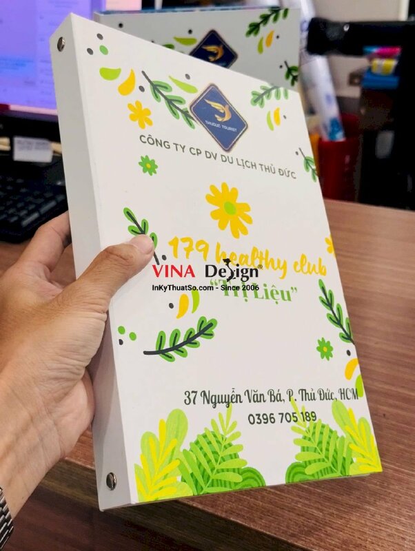 In menu Spa bìa còng, ruột tháo thay di động, menu cuốn đẹp khổ A4 - INKTS3829