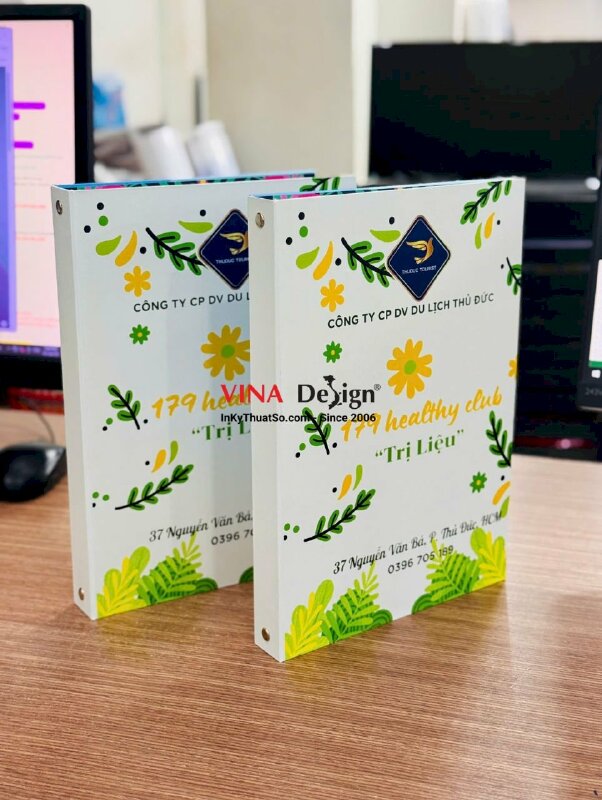 In menu Spa bìa còng, ruột tháo thay di động, menu cuốn đẹp khổ A4 - INKTS3829