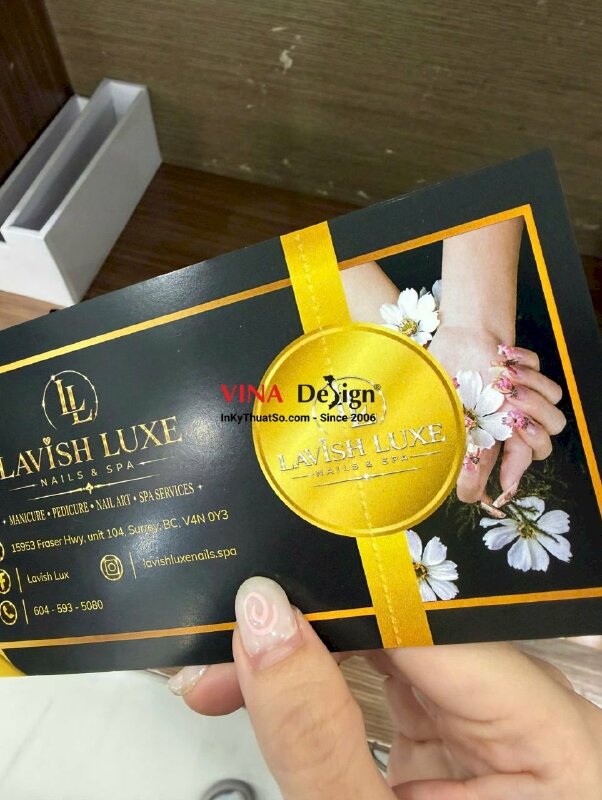 In phiếu Nails Gift Certificates Available, name card tích điểm Point card, hàng gửi đi Canada từ TPHCM - INKTS3832