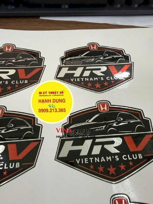 In tem nhôm xước dán phụ kiện ô tô, cán bóng, bế theo viền - INKTS3821